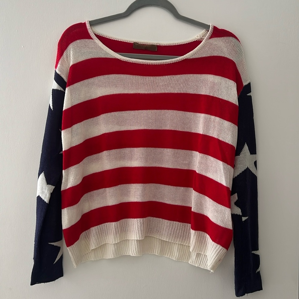 flag knit pullover